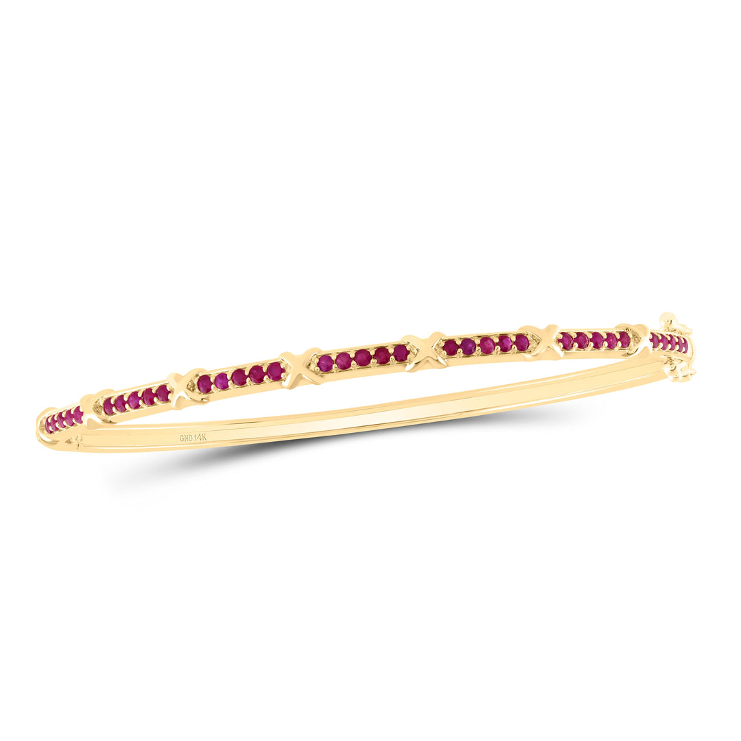 3/4CTW-RD-RU NAT GEM BANGLE (60X50MM) Daisy Joyeria