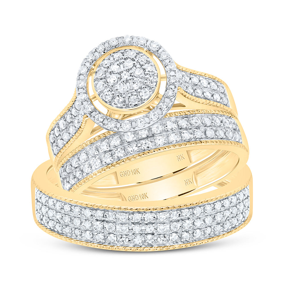 5/8CTW-NAT DIA NK FASHION ROUND TRIO SET Daisy Joyeria