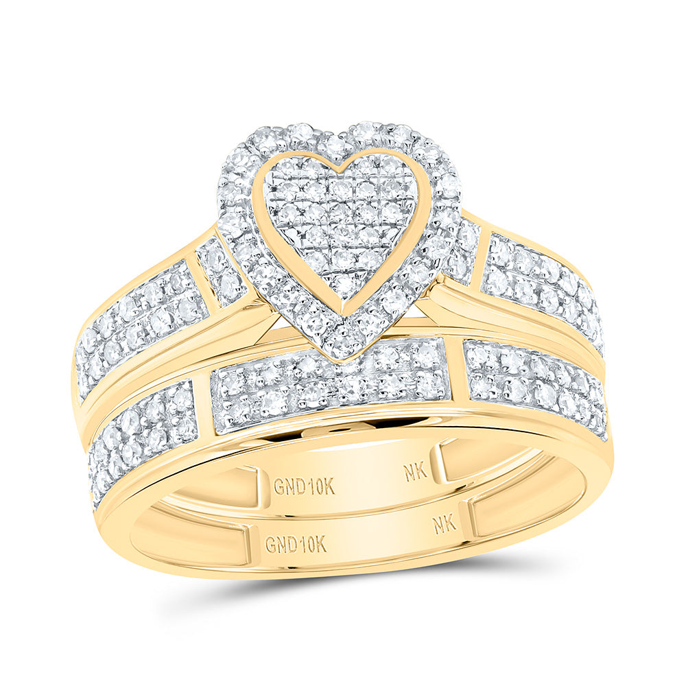 1/2CTW-NAT DIA NK FASHION HEART TRIO SET Daisy Joyeria