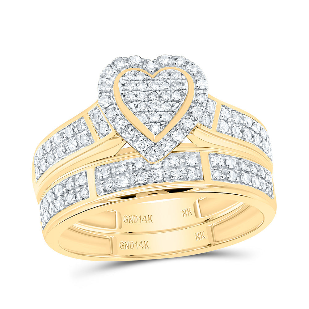 1/2CTW-NAT DIA NK FASHION HEART TRIO SET Daisy Joyeria