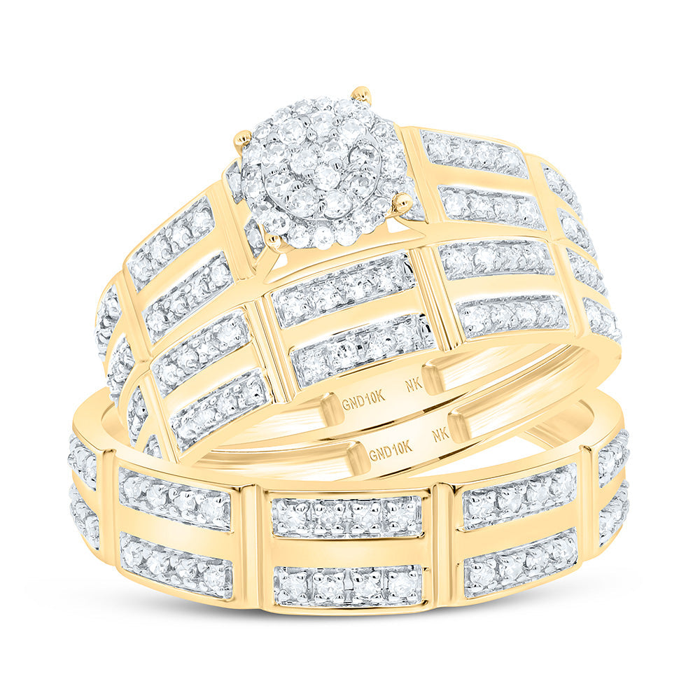1/2CTW-NAT DIA NK ROUND TRIO SET Daisy Joyeria