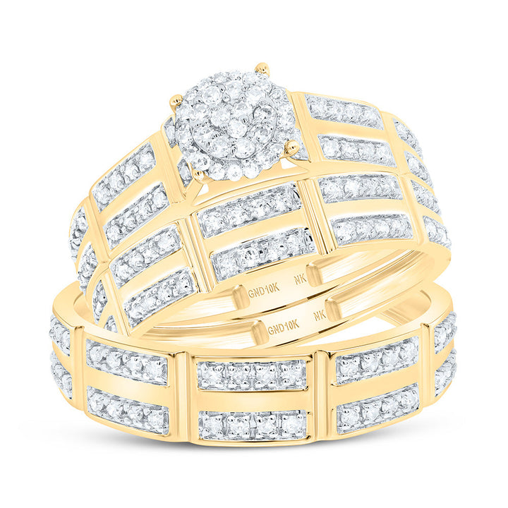 1/2CTW-NAT DIA NK ROUND TRIO SET Daisy Joyeria