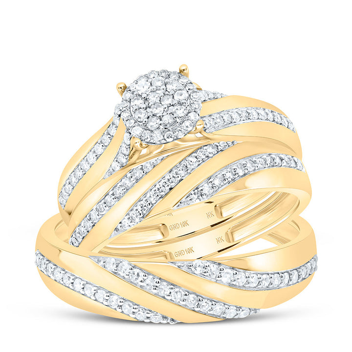 1/2CTW-NAT DIA NK ROUND TRIO SET Daisy Joyeria