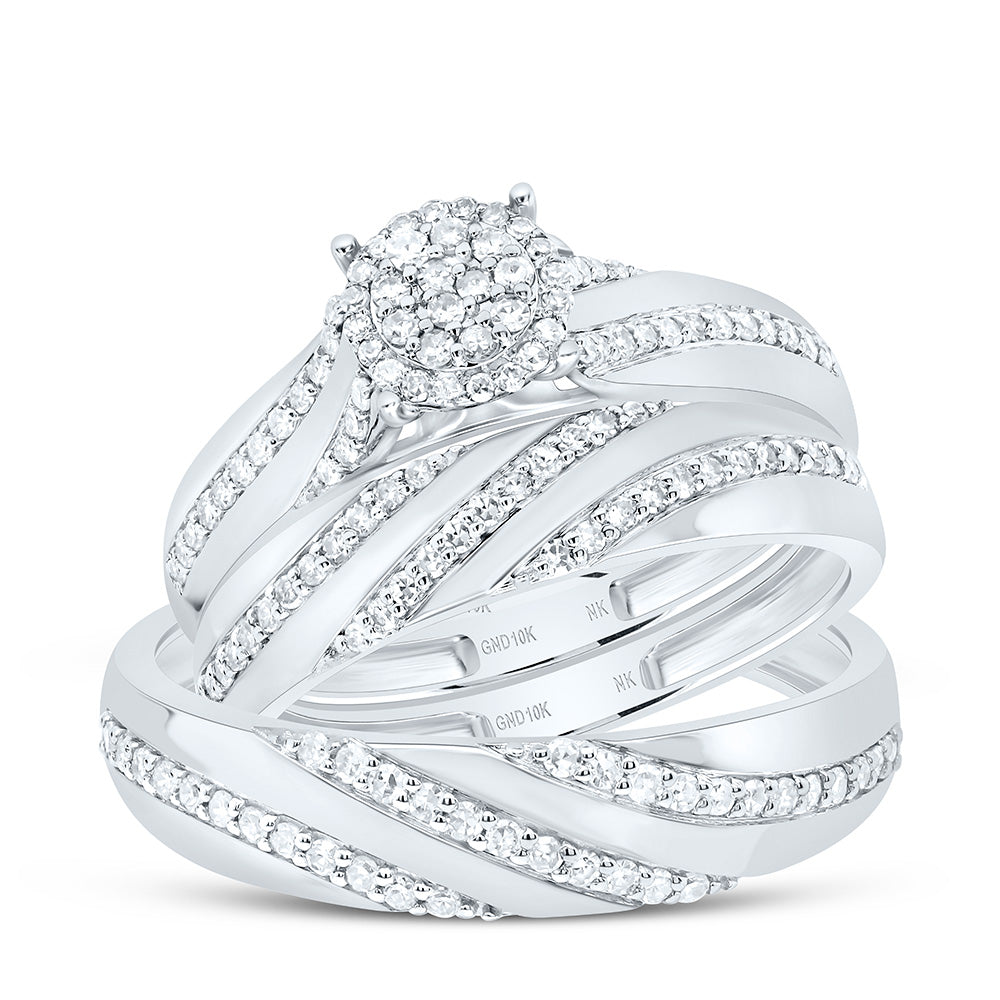 1/2CTW-NAT DIA NK ROUND TRIO SET Daisy Joyeria