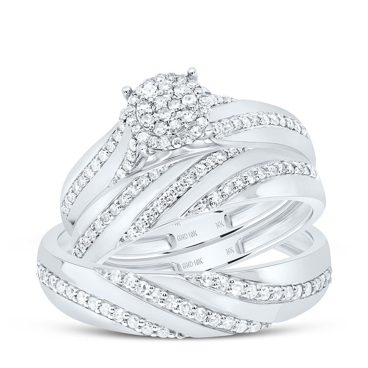 1/2CTW-NAT DIA NK ROUND TRIO SET Daisy Joyeria