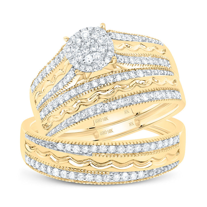 1/2CTW-NAT DIA NK ROUND TRIO SET Daisy Joyeria