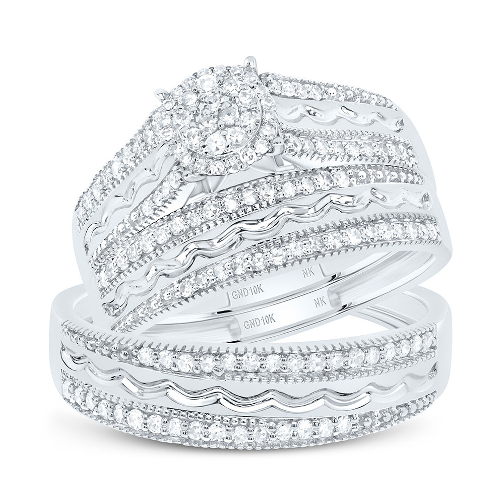 1/2CTW-NAT DIA NK ROUND TRIO SET Daisy Joyeria