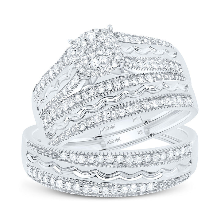 1/2CTW-NAT DIA NK ROUND TRIO SET Daisy Joyeria