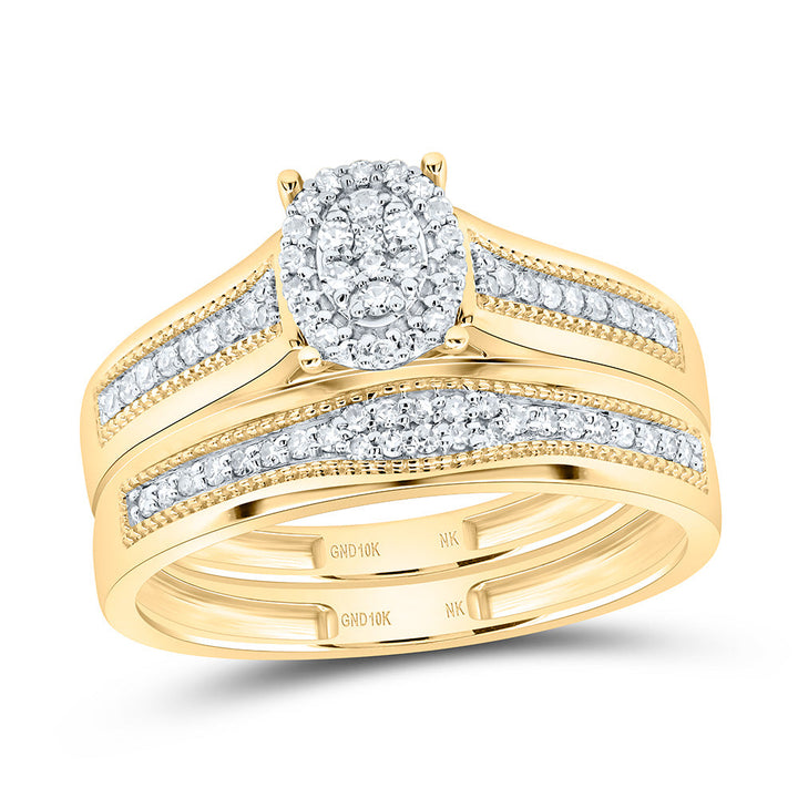 3/8CTW-NAT DIA NK OVAL TRIO SET Daisy Joyeria