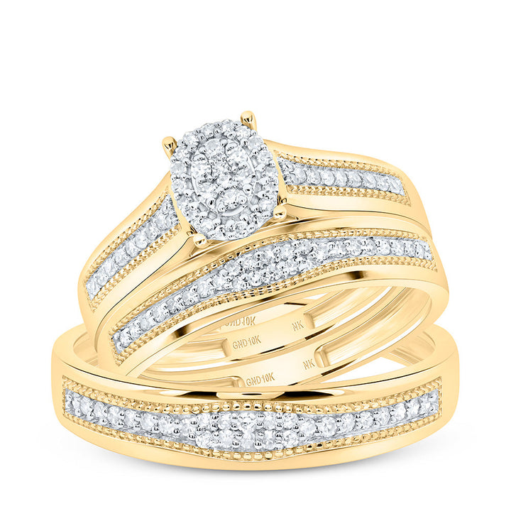 3/8CTW-NAT DIA NK OVAL TRIO SET Daisy Joyeria