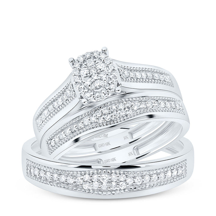 3/8CTW-NAT DIA NK OVAL TRIO SET Daisy Joyeria