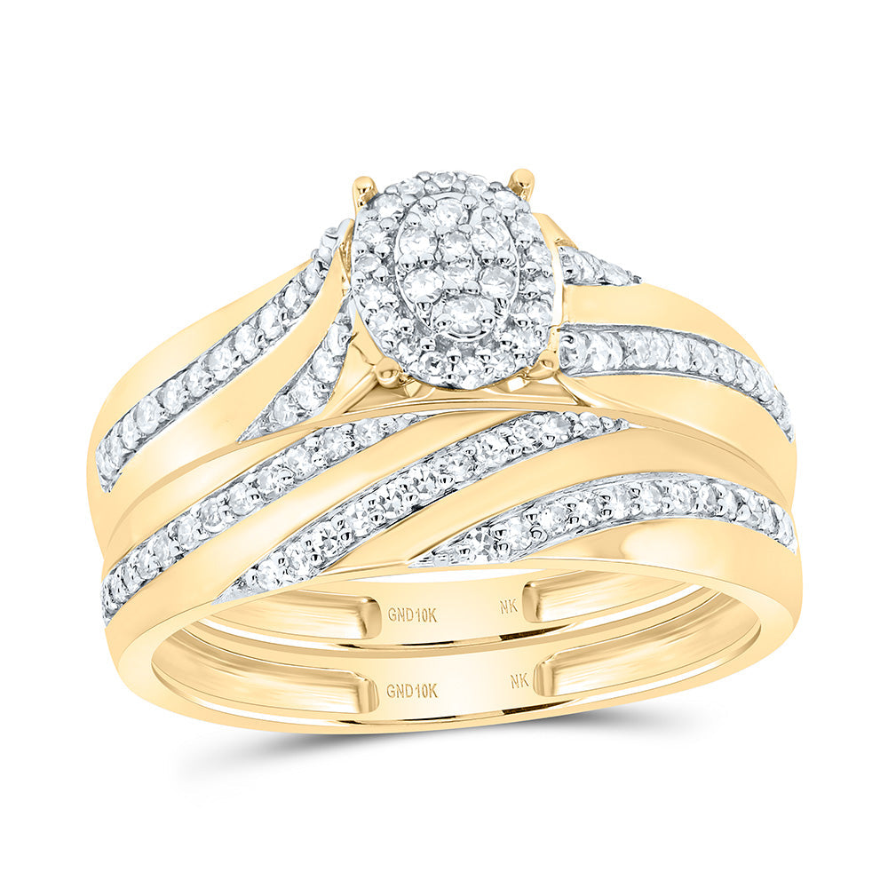 1/2CTW-NAT DIA NK OVAL TRIO SET Daisy Joyeria