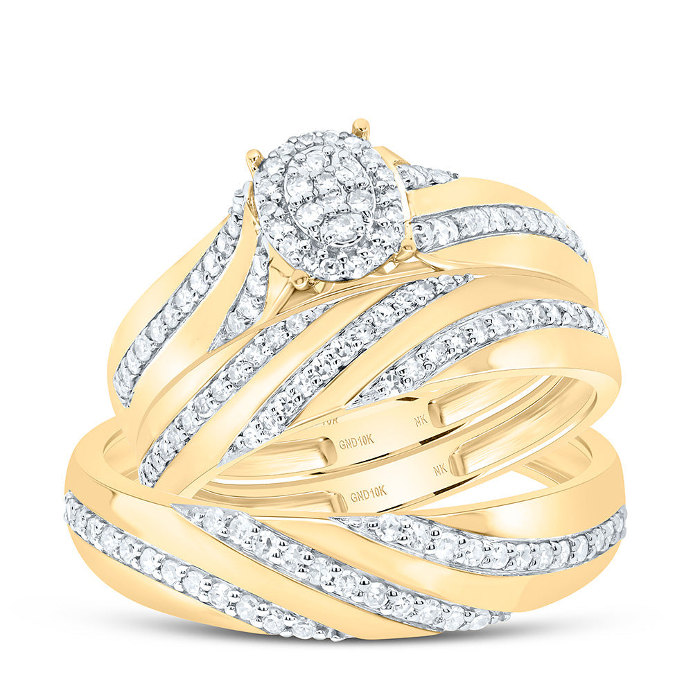 1/2CTW-NAT DIA NK OVAL TRIO SET Daisy Joyeria