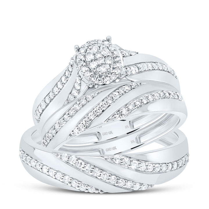 1/2CTW-NAT DIA NK OVAL TRIO SET Daisy Joyeria