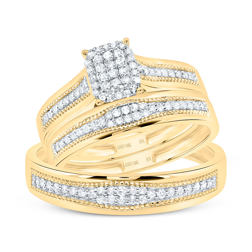 1/3CTW-NAT DIA NK EMERALD TRIO SET Daisy Joyeria