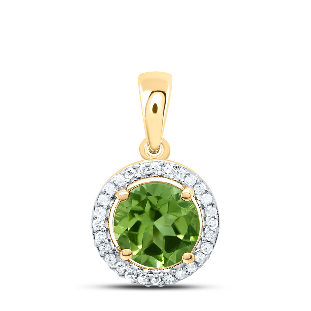 1/12CTW-NAT DIA P2 6MM RD-PERIDOT SYNTHETIC PENDANT Daisy Joyeria