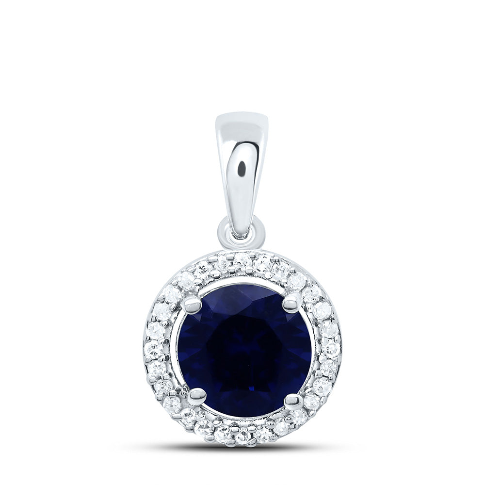 1/12CTW-NAT DIA P2 6MM RD-BS SYNTHETIC PENDANT Daisy Joyeria