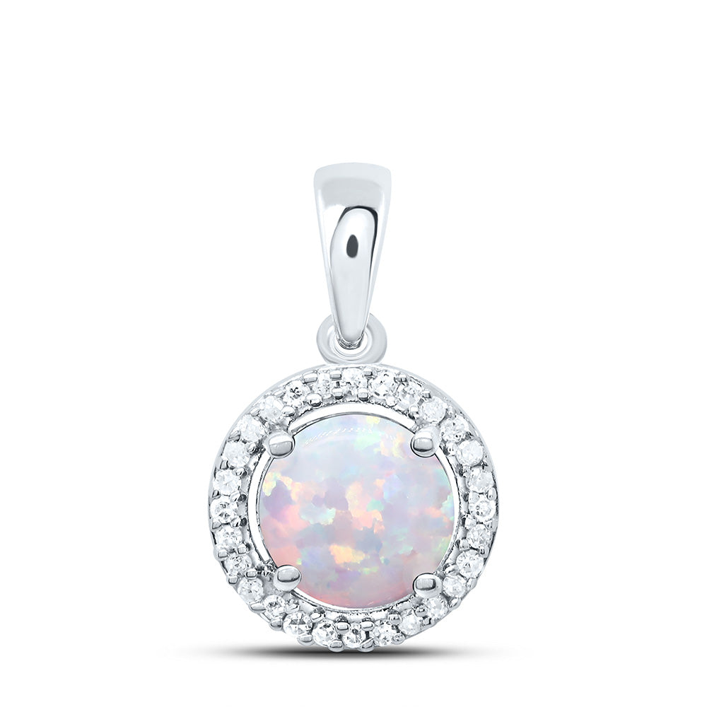1/12CTW-NAT DIA P2 6MM RD-OPAL SYNTHETIC PENDANT Daisy Joyeria