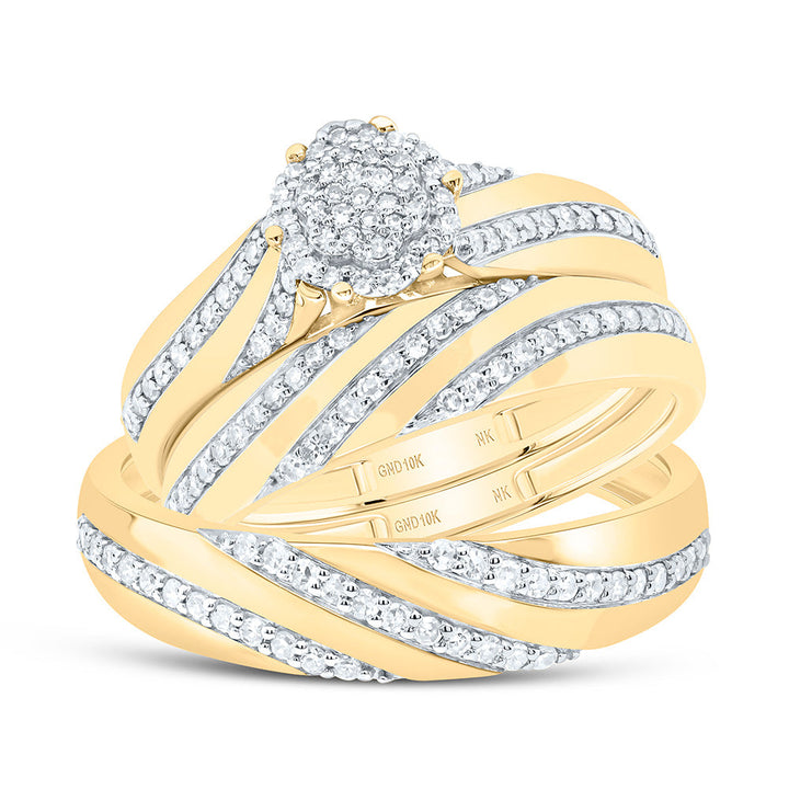 1/2CTW-NAT DIA NK FLOWER TRIO SET Daisy Joyeria