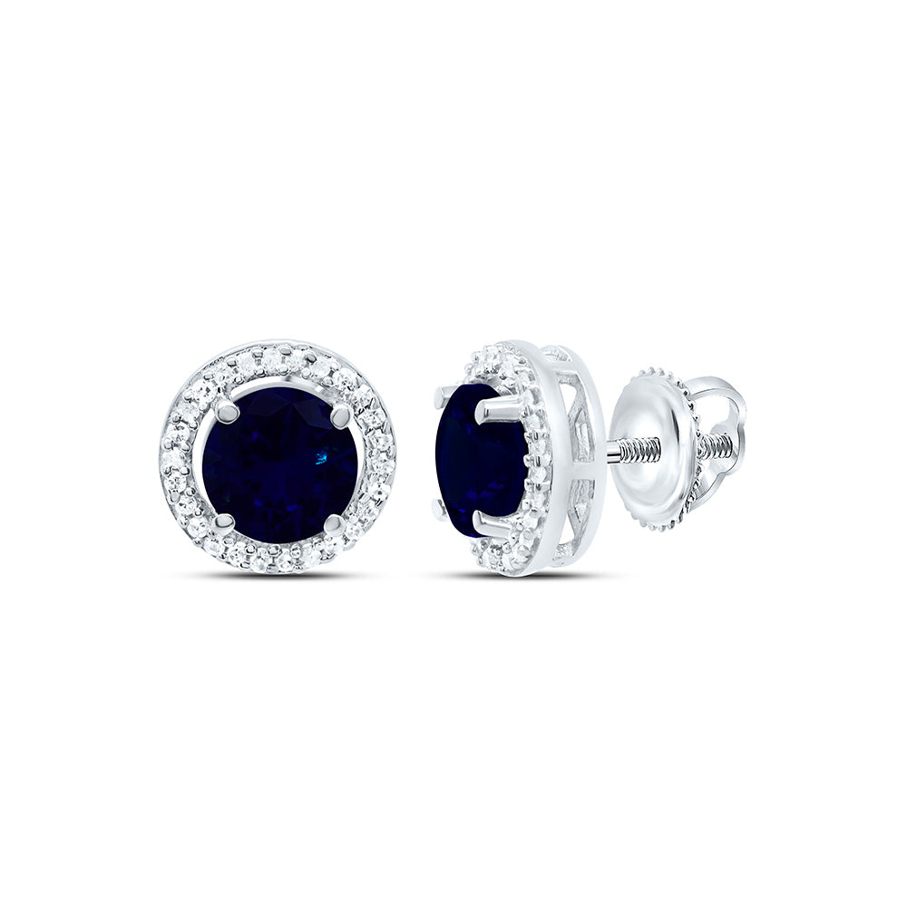 1/10CTW-NAT DIA P2 5MM RD-BS SYNTHETIC EARRING Daisy Joyeria