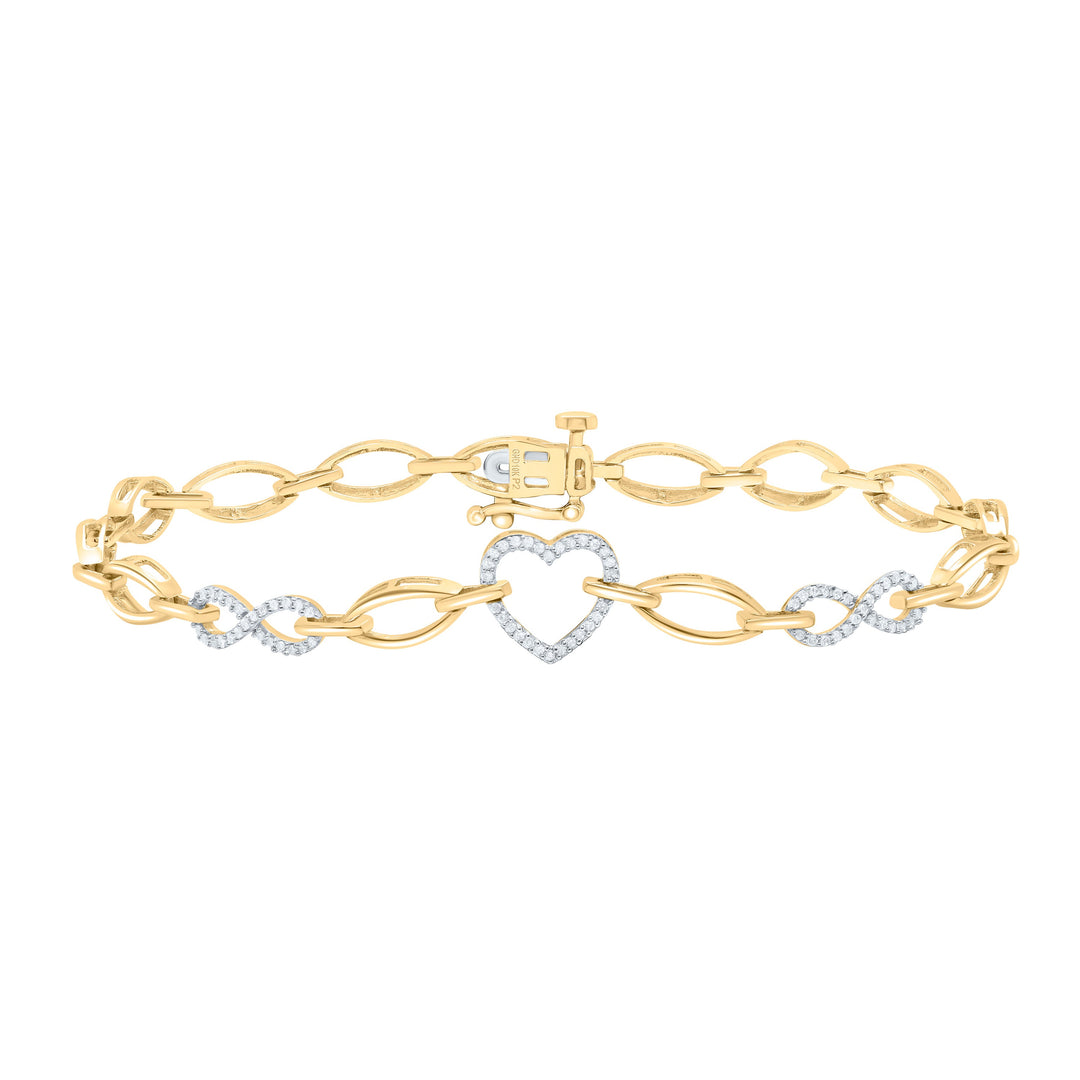 1/6CTW-NAT DIA P2 GIFT LADIES HEART INFINITY BRACELET (7 INCH) Daisy Joyeria