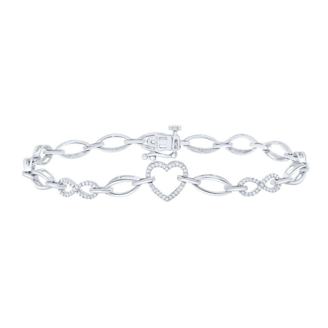 1/6CTW-NAT DIA P2 GIFT LADIES HEART INFINITY BRACELET (7 INCH) Daisy Joyeria