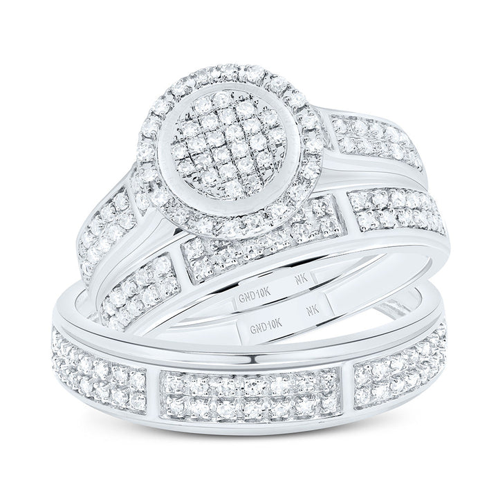 5/8CTW-NAT DIA NK FASHION ROUND TRIO SET Daisy Joyeria