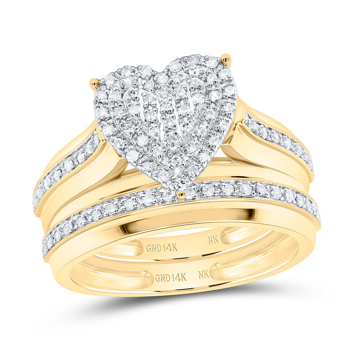 1/2CTW-NAT DIA NK FASHION HEART TRIO SET Daisy Joyeria