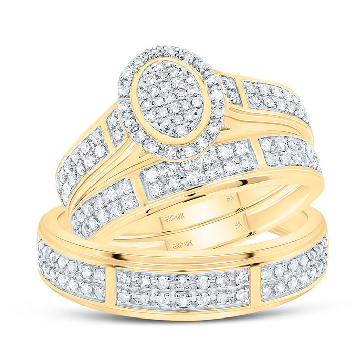 1/2CTW-NAT DIA NK FASHION OVAL TRIO SET Daisy Joyeria