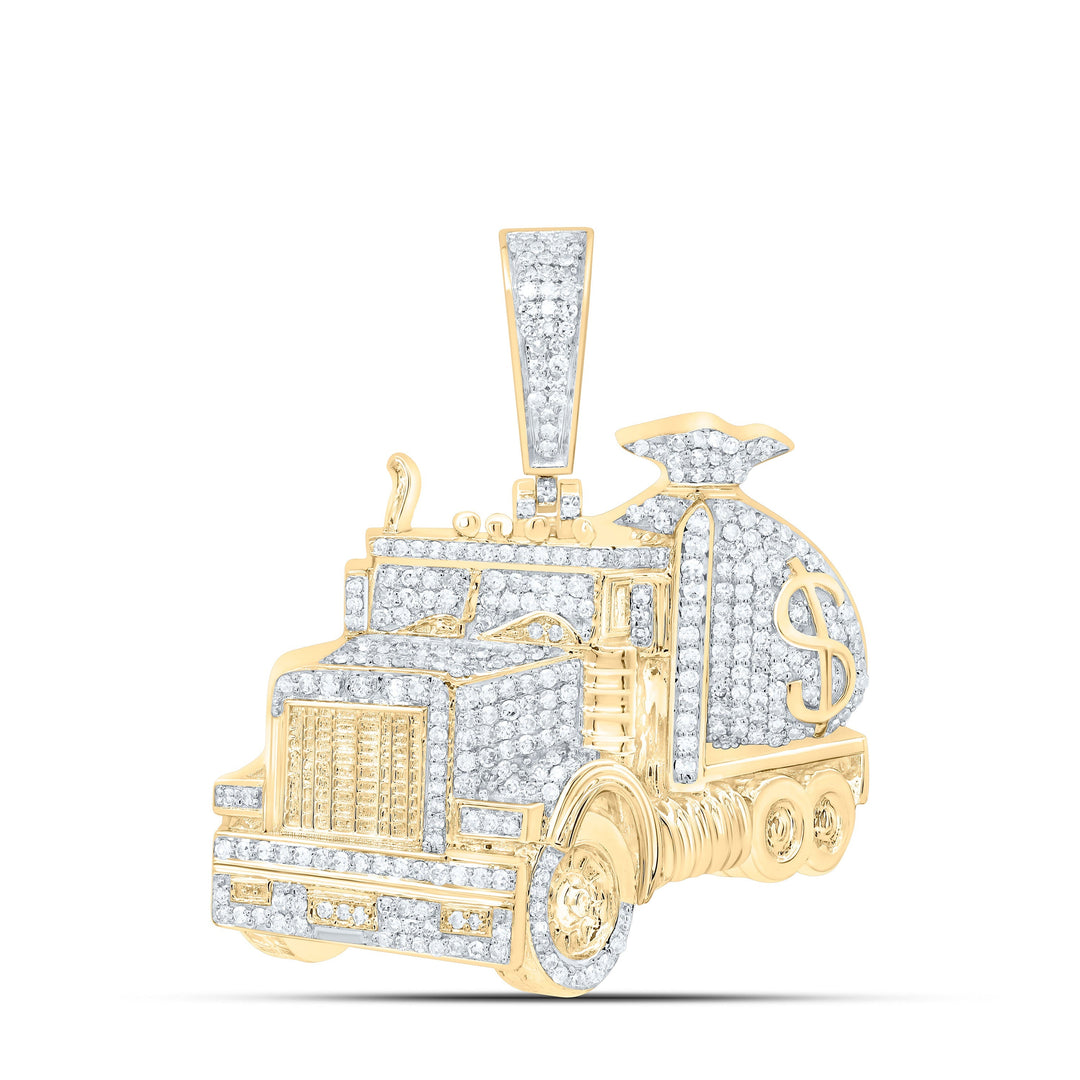 1CTW-NAT DIA NK MONEY BAG TRUCK MENS CHARM Daisy Joyeria