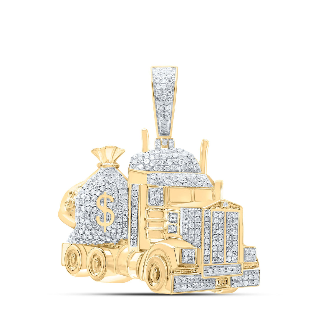 1CTW-NAT DIA P3 MONEY BAG TRUCK MENS CHARM Daisy Joyeria