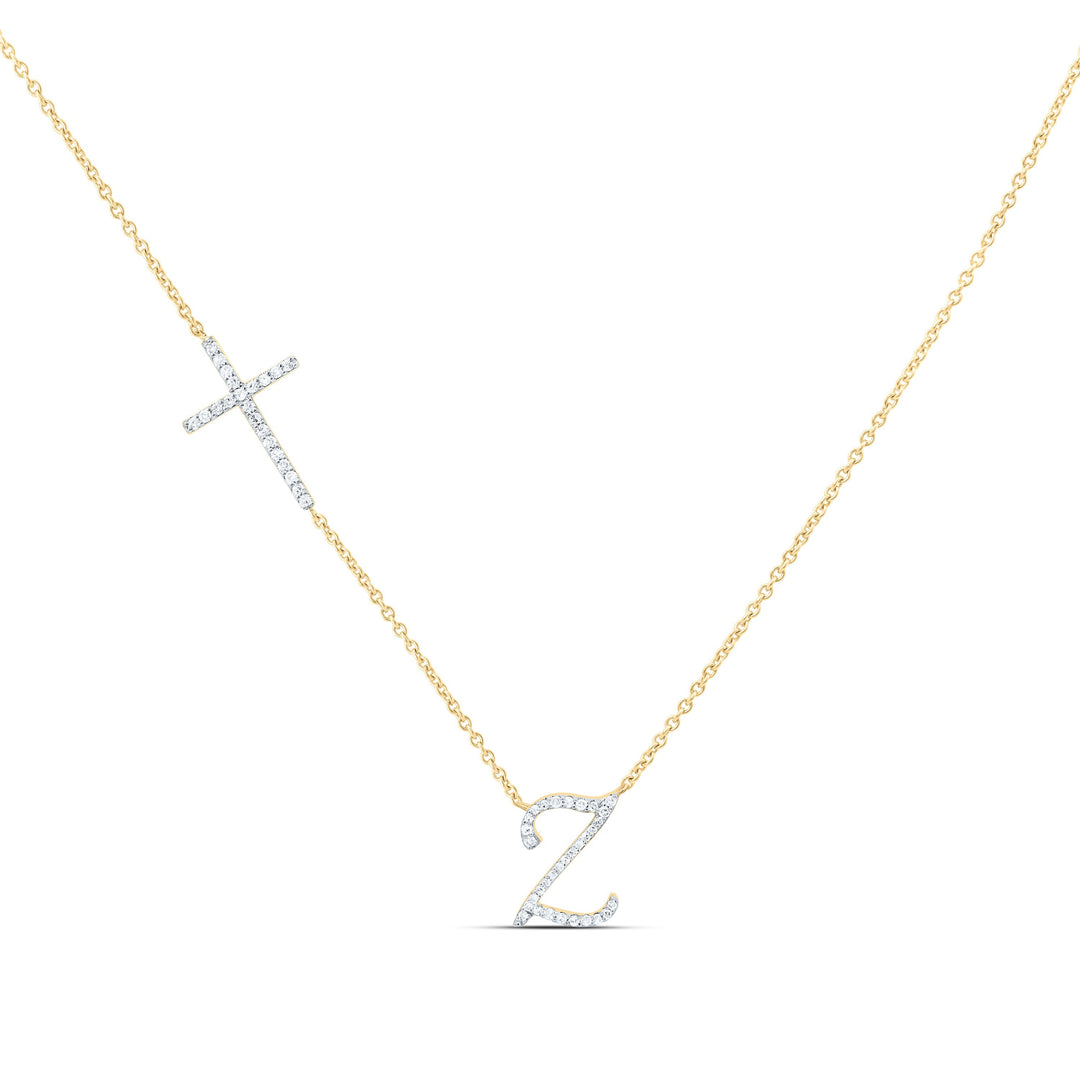 1/5CTW-NAT DIA NK GIFT INITIAL "Z" CROSS NECKLACE (18 INCH) Daisy Joyeria