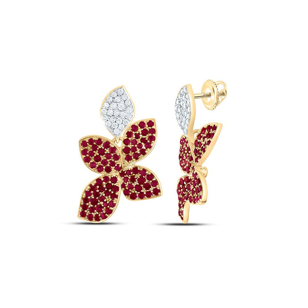 1/4CTW-NAT DIA ANA M 1 3/8CTW-RD-RU NAT GEM EARRING Daisy Joyeria