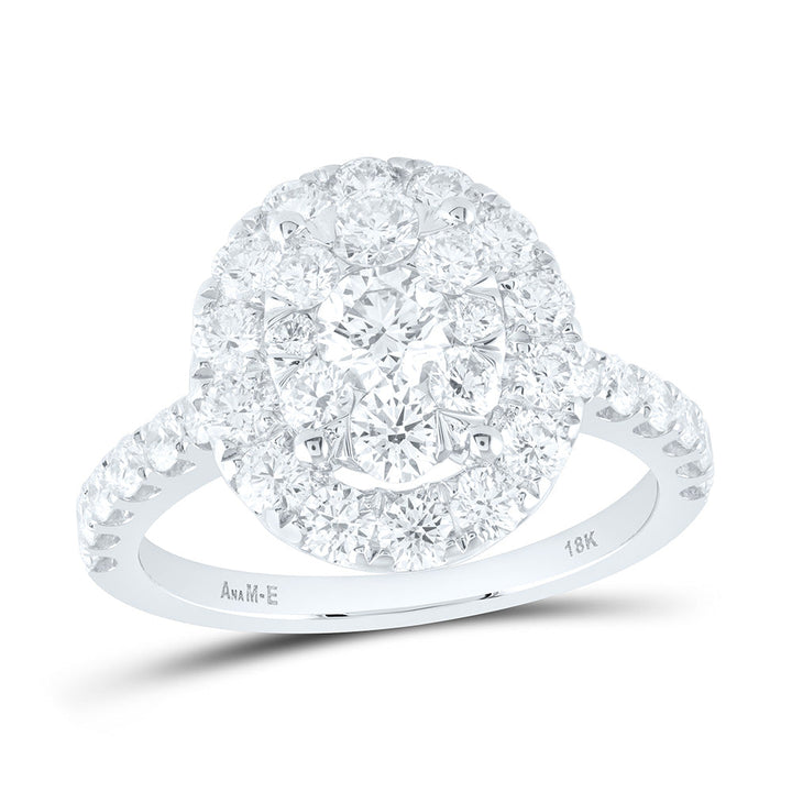 2CTW-NAT DIA ANA M ELITE 1/3CTW-CRD OVAL SINGLE HALO BRIDAL RING Daisy Joyeria
