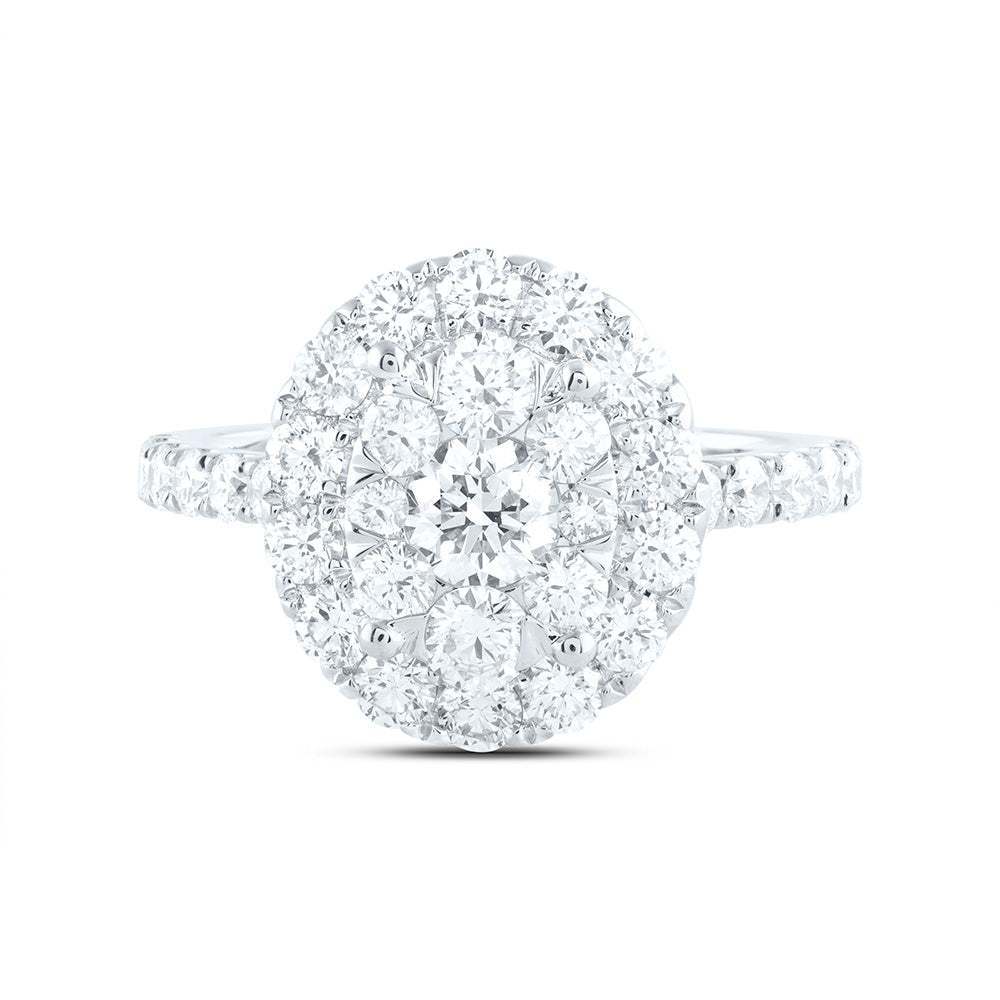 2CTW-NAT DIA ANA M ELITE 1/3CTW-CRD OVAL SINGLE HALO BRIDAL RING Daisy Joyeria