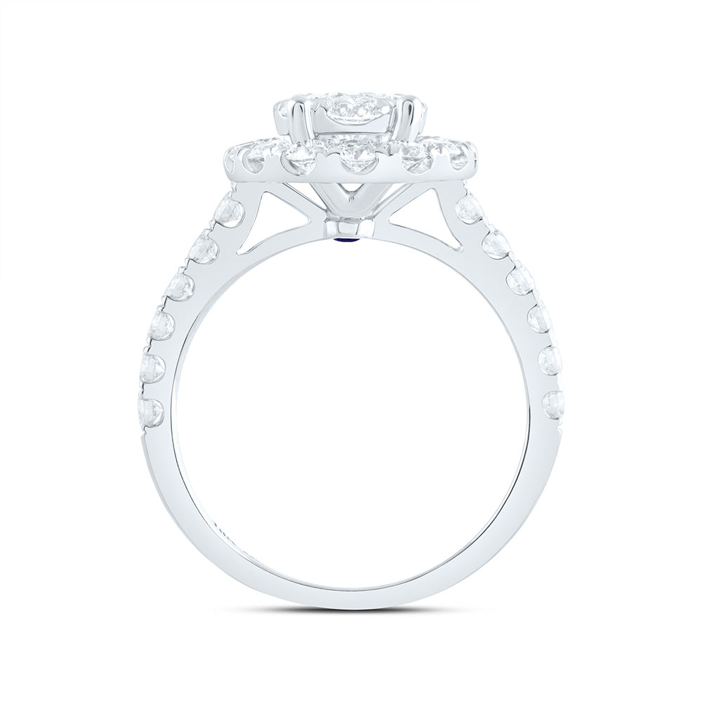2CTW-NAT DIA ANA M ELITE 1/3CTW-CRD OVAL SINGLE HALO BRIDAL RING Daisy Joyeria