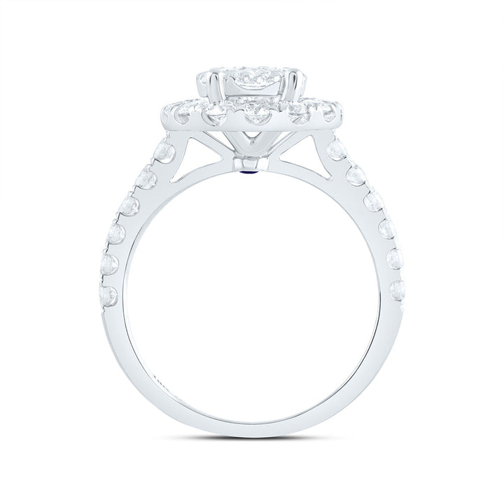 2CTW-NAT DIA ANA M ELITE 1/3CTW-CRD OVAL SINGLE HALO BRIDAL RING Daisy Joyeria