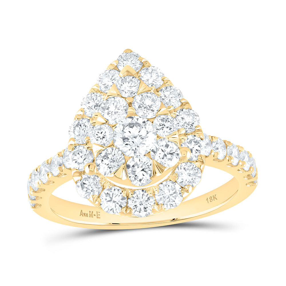 1 7/8CTW-NAT DIA ANA M ELITE 1/4CTW-CRD PEAR SINGLE HALO BRIDAL RING Daisy Joyeria