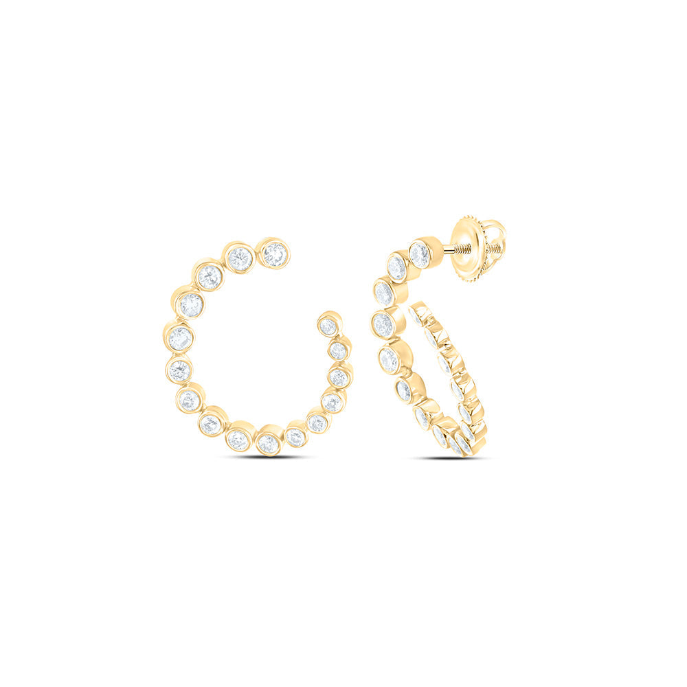 3/4CTW-NAT DIA ANA M FASHION HOOPS EARRING Daisy Joyeria