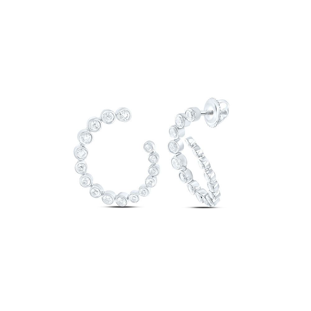 3/4CTW-NAT DIA ANA M FASHION HOOPS EARRING Daisy Joyeria