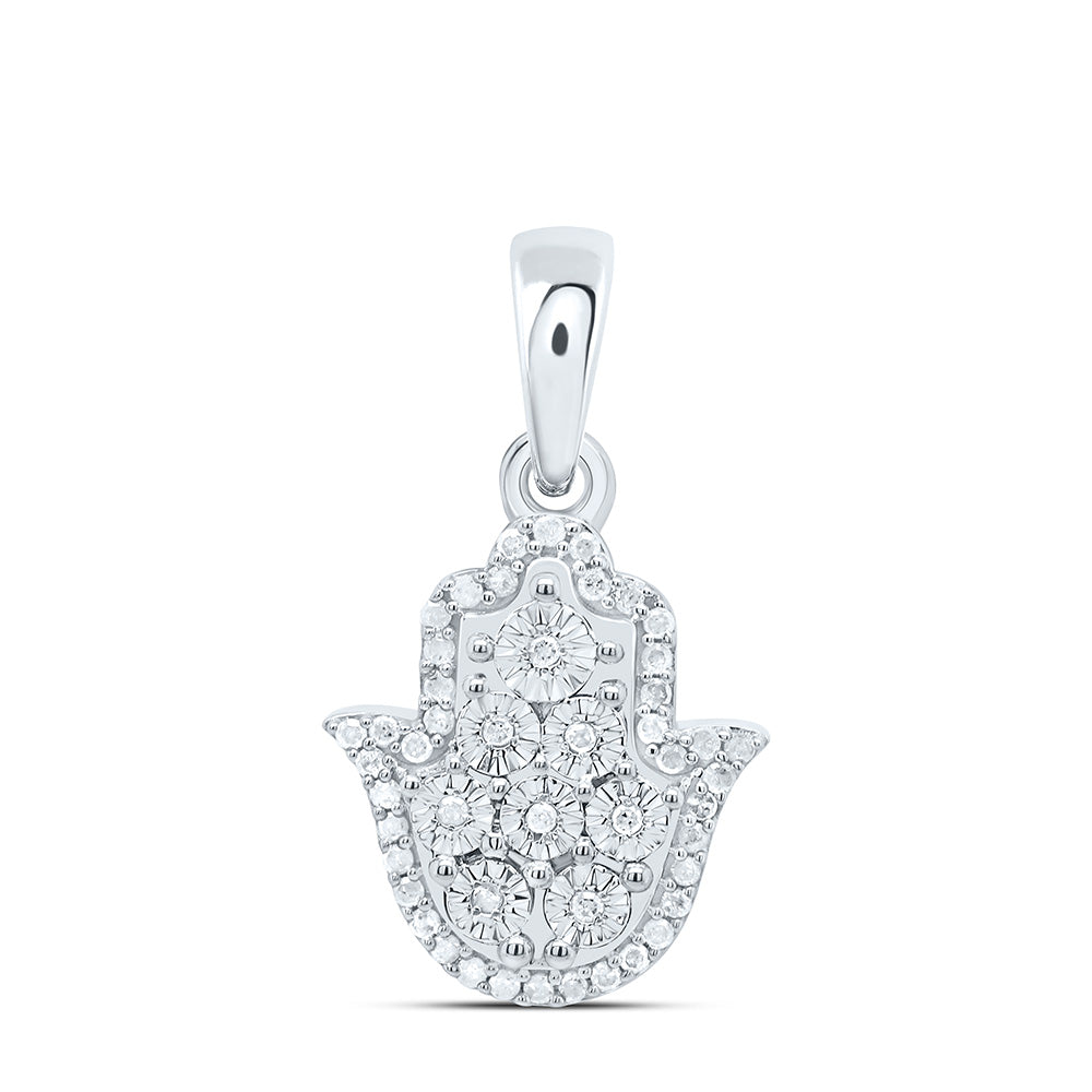 1/5CTW-NAT DIA P3 GIFT HAMSA PENDANT Daisy Joyeria