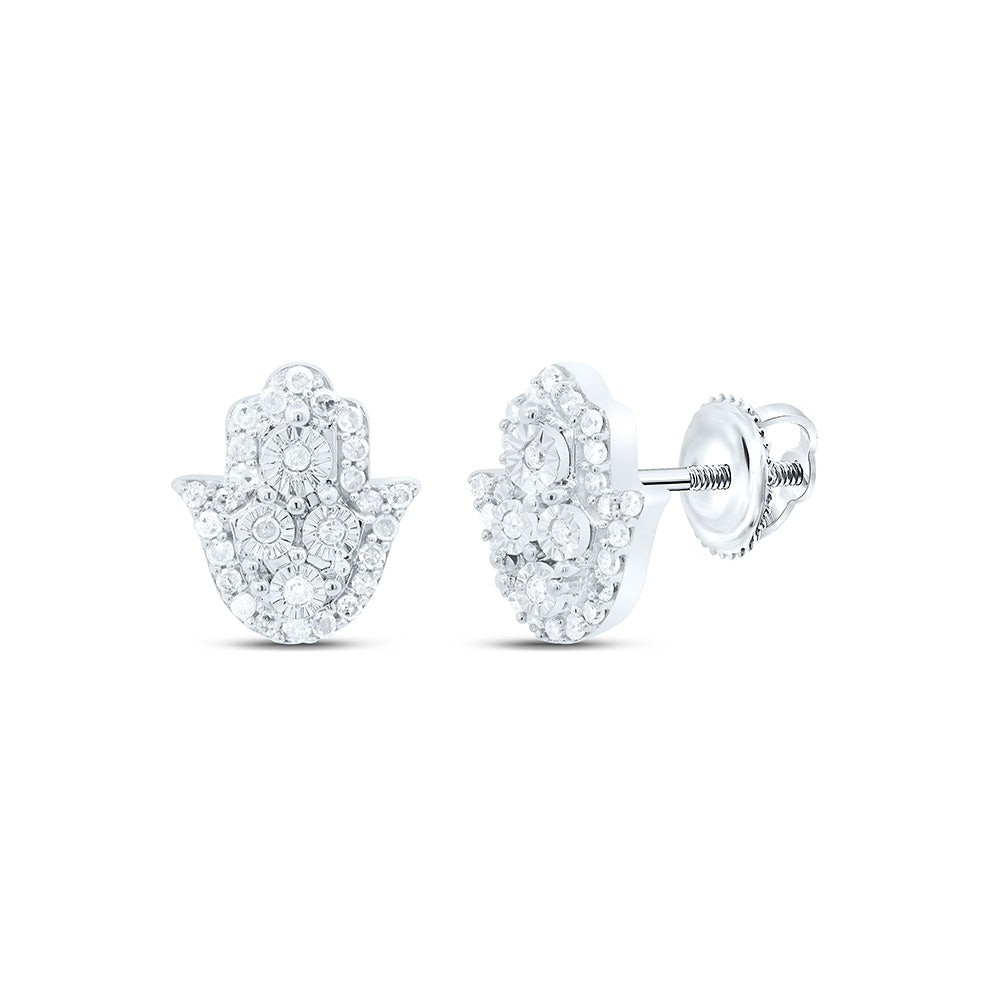 1/5CTW-NAT DIA P3 GIFT HAMSA EARRING Daisy Joyeria