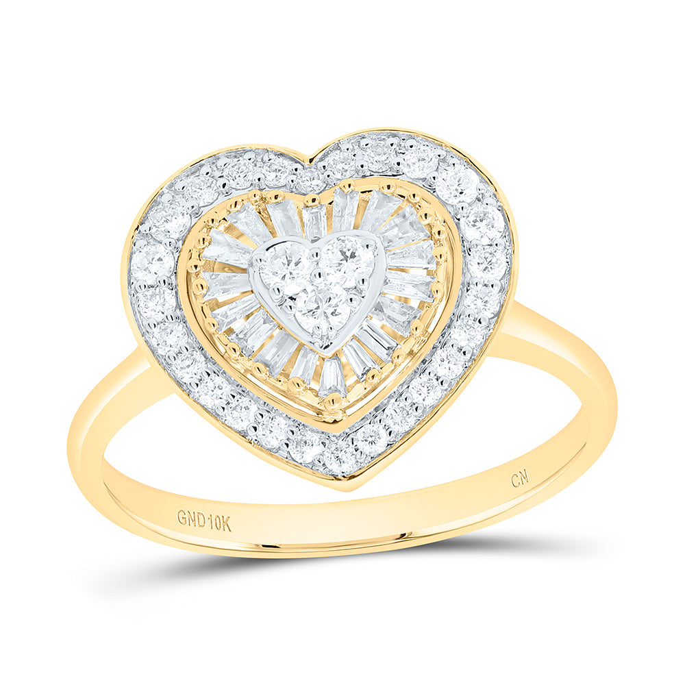 1/2CTW-NAT DIA CN FASHION HEART RING Daisy Joyeria