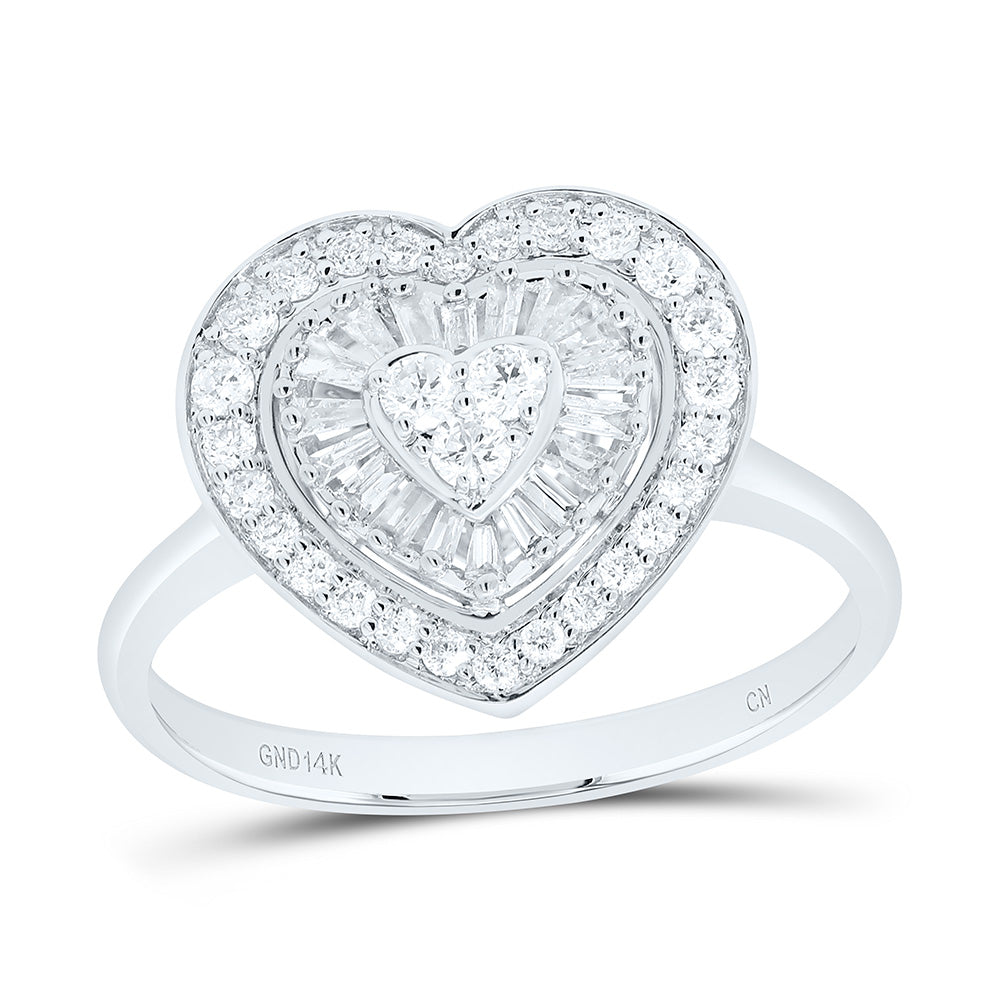 1/2CTW-NAT DIA CN FASHION HEART RING Daisy Joyeria