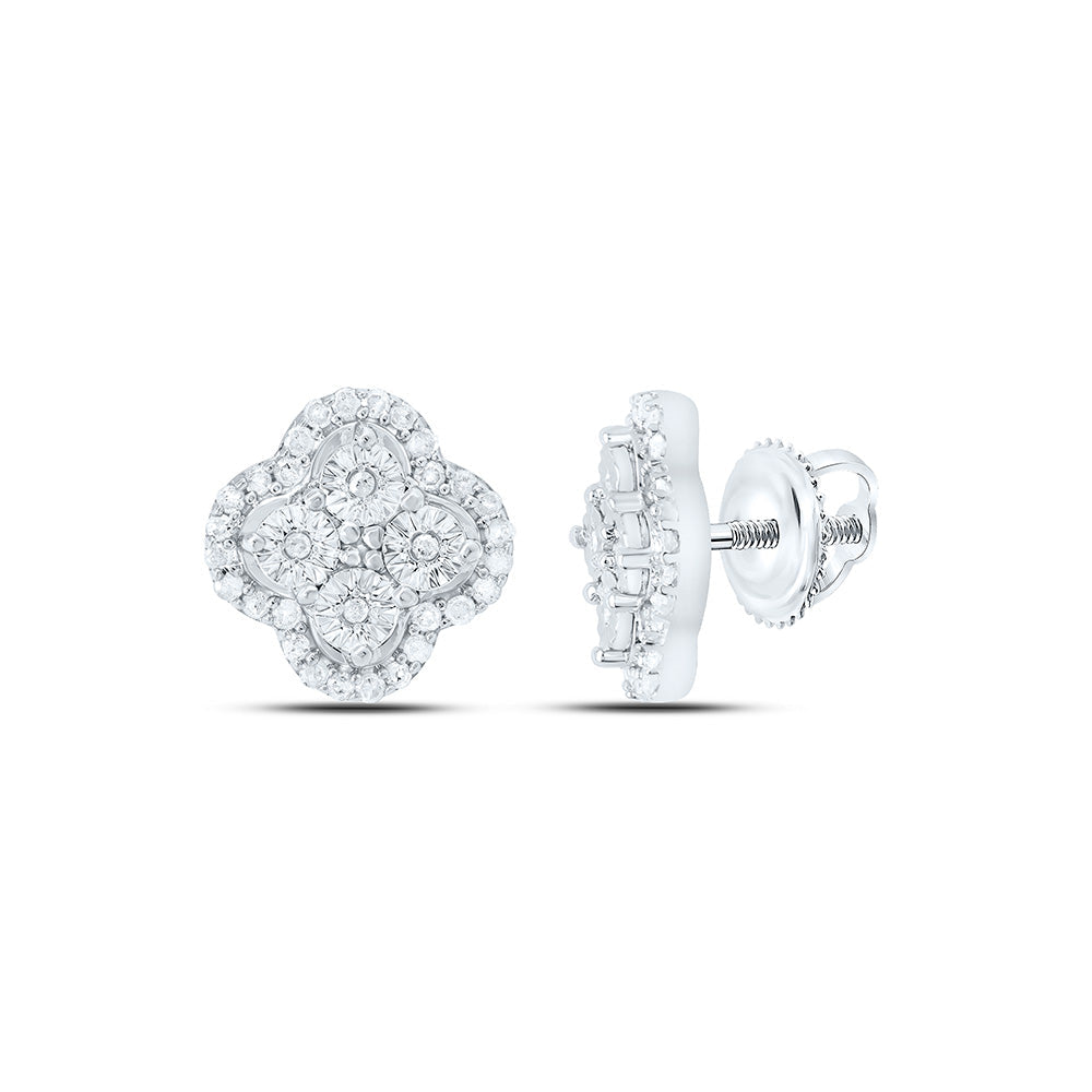 1/4CTW-NAT DIA P3 GIFT CLOVER FANUK EARRING Daisy Joyeria