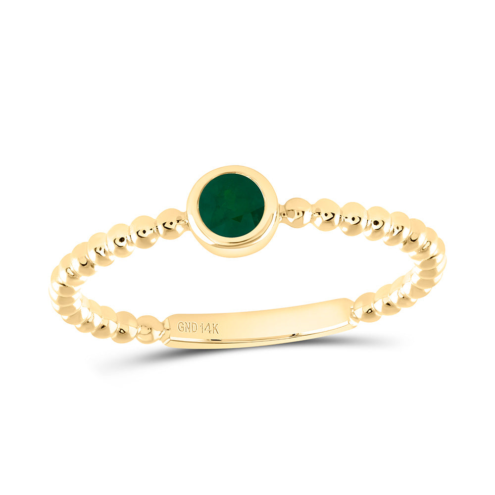 3.2MM-RD-EM NAT GEM ROUND LADIES RING Daisy Joyeria