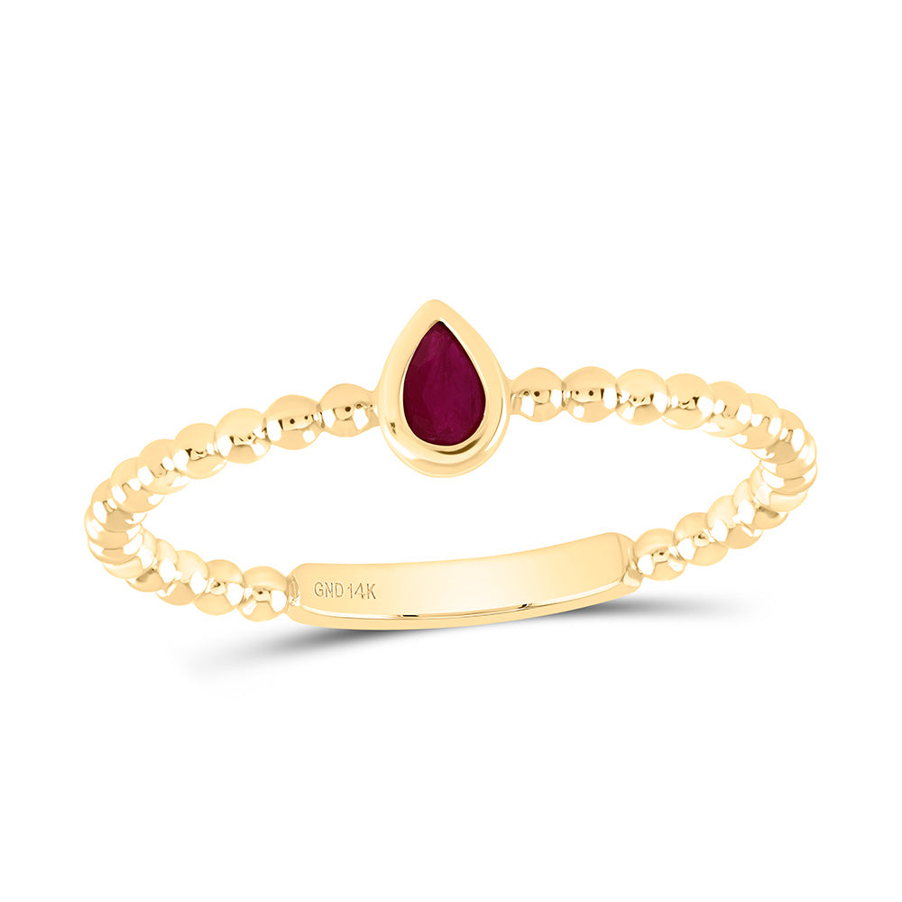4X3MM-PS-RU NAT GEM PEAR LADIES RING Daisy Joyeria