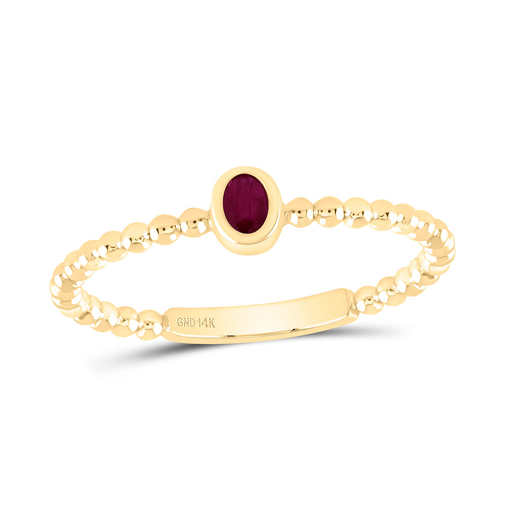 4X3MM-OV-RU NAT GEM OVAL LADIES RING Daisy Joyeria