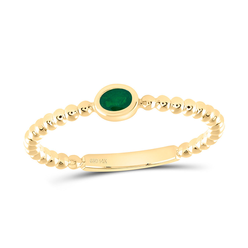 4X3MM-OV-EM NAT GEM OVAL LADIES RING Daisy Joyeria