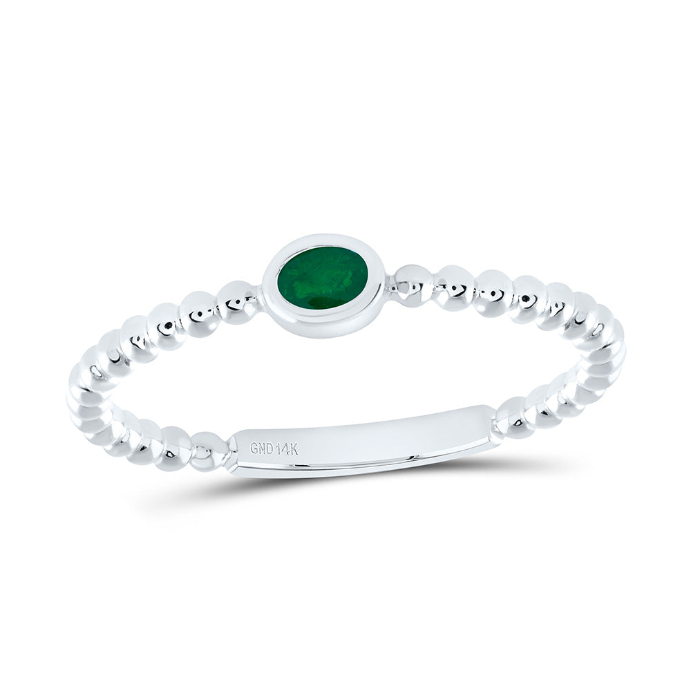 4X3MM-OV-EM NAT GEM OVAL LADIES RING Daisy Joyeria